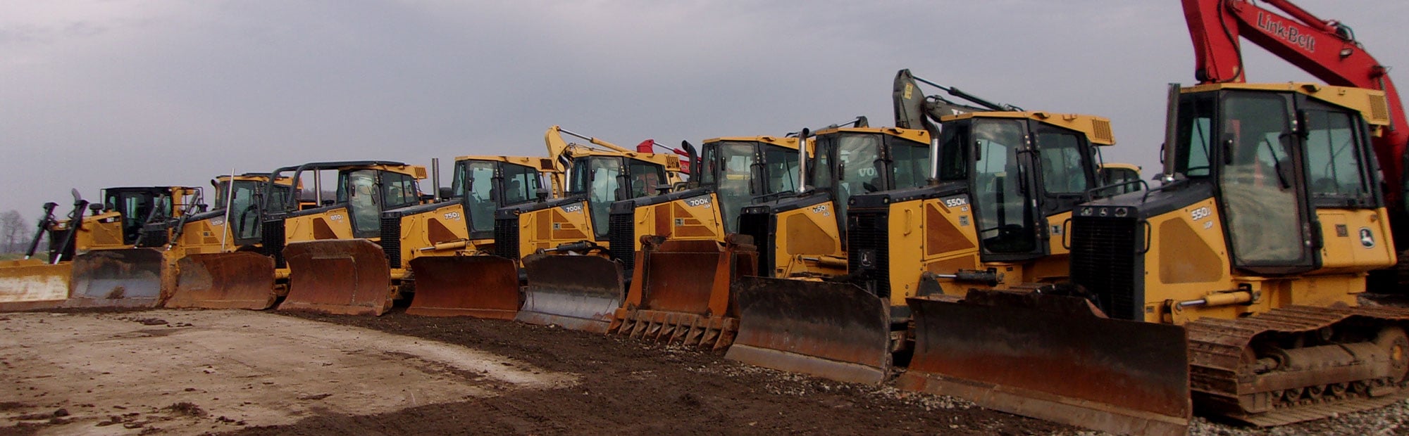 Case, Volvo, Link-Belt, and JCB Excavators